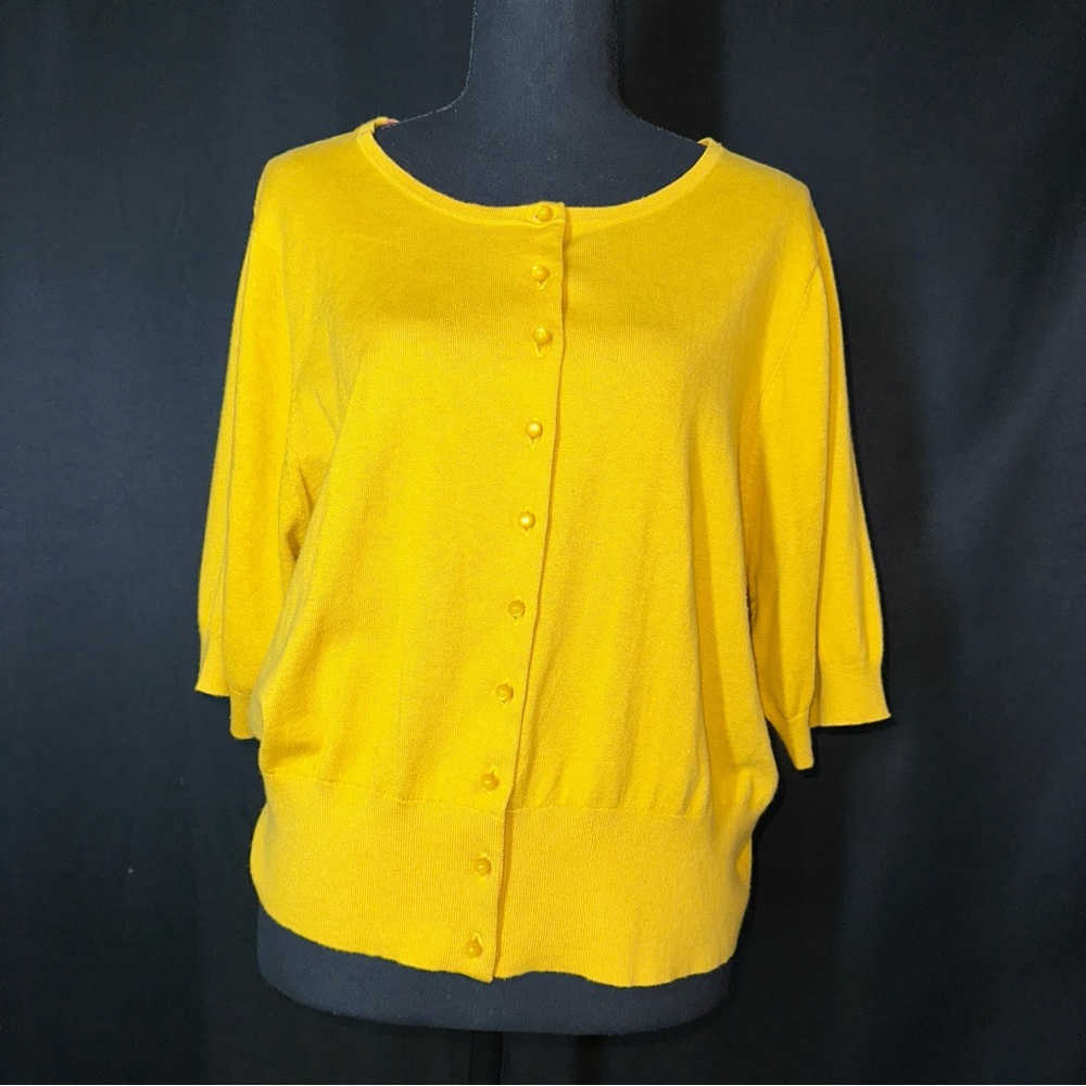 BODEN Women’s US 18 Silk Blend Cardigan Sweater Short Sleeve Yellow Soft - Picture 2 of 16
